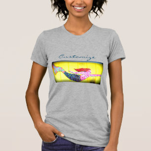 Swimming rosa mosaic sjöjungfru t shirt