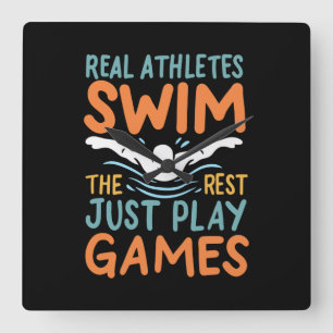 Swimming Say Fyrkantig Klocka