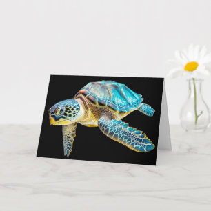 Swimming Sea Turtle Grattis på födelsedagen Kort