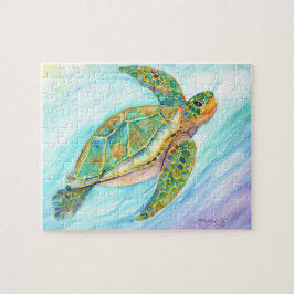 Swimming Sea Turtle Jigszle Puzzle Pussel