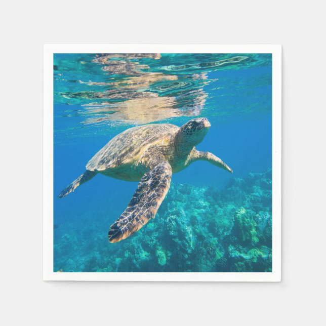 Swimming Sea Turtle Pappersservett (Framsidan)
