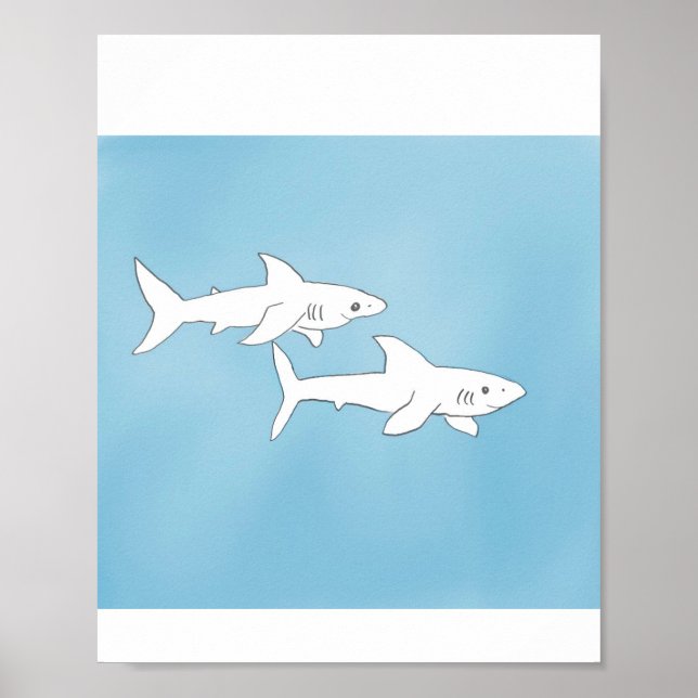 Swimming Sharks Poster (Framsidan)