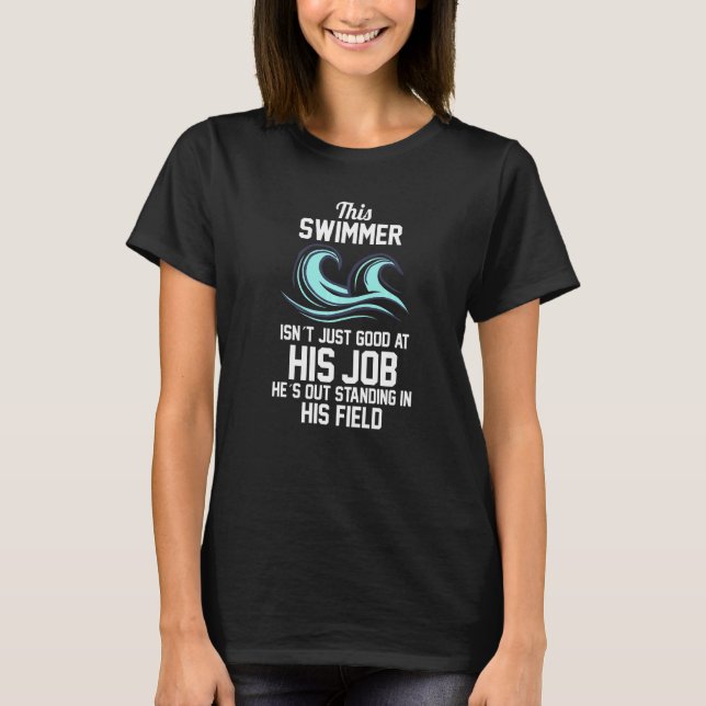 Swimming Simma Swimmer 1 T Shirt (Framsida)