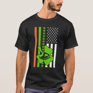 Swimming St patricks day American Irish Flagga Sha T Shirt
