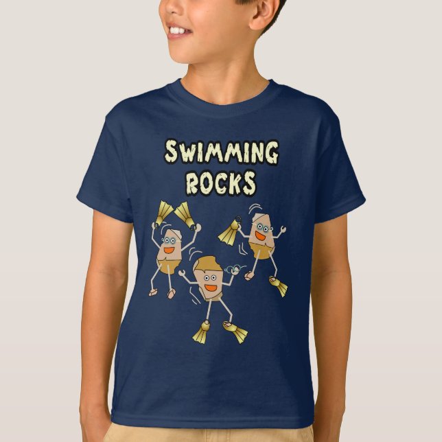Swimming Sten T Shirt (Framsida)