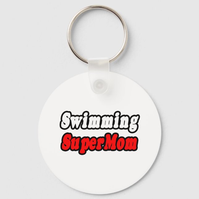 Swimming SuperMamma Nyckelring (Framsida)
