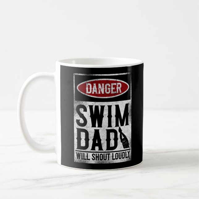 Swimming Swimmer DANGER Simma Pappa Kaffemugg (Vänster)