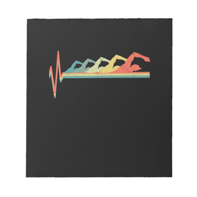 Swimming Swimmer-pulsslag Gift Premium Anteckningsblock (Framsida)