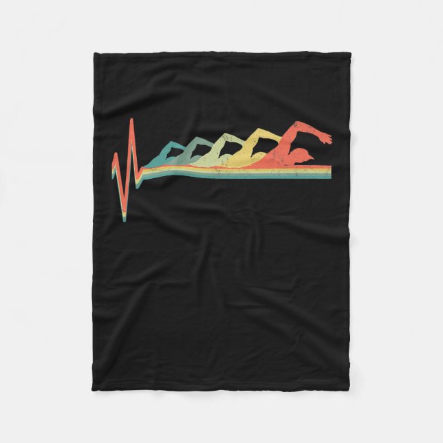 Swimming Swimmer-pulsslag Gift Premium Fleecefilt (Framsidan)
