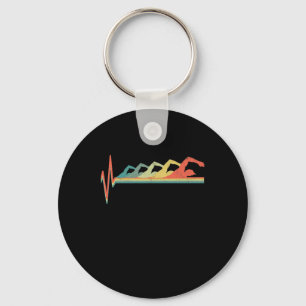 Swimming Swimmer-pulsslag Gift Premium Nyckelring