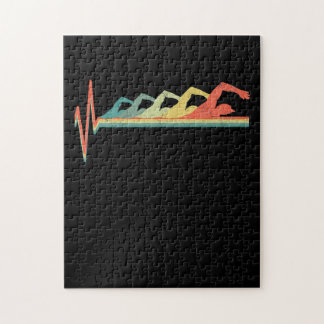 Swimming Swimmer-pulsslag Gift Premium Pussel