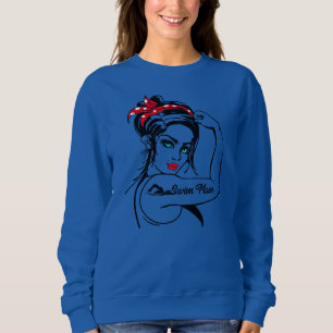 Swimming Swimmer Simma Mamma Rosie Riveter Pin T Shirt