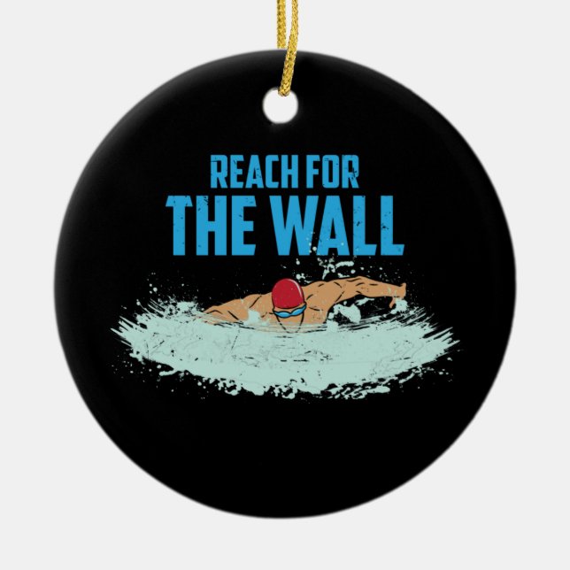 Swimming Swimmer Swimming Trainer Julgransprydnad Keramik (Framsidan)