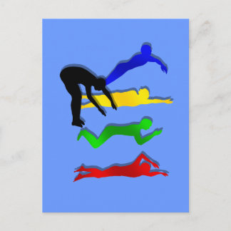 Swimming Swimmers Simma Vatten sport Vykort