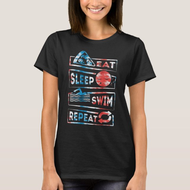 Swimming Swimming Simma Simma i sömn Upprepa 2 T Shirt (Framsida)