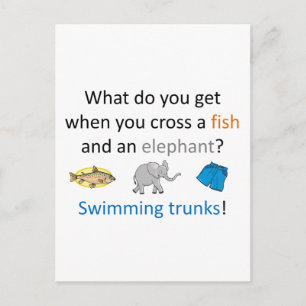 Swimming Trunks Joke Vykort