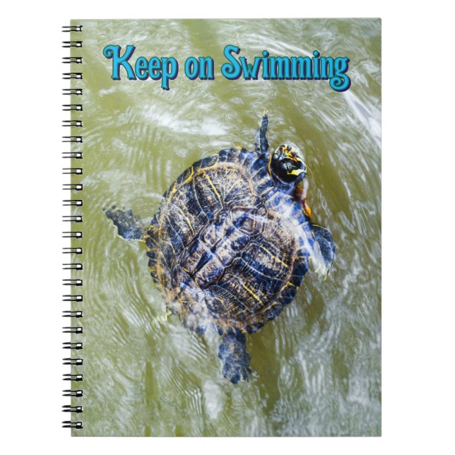 Swimming Turtle Says Hej Anteckningsbok (Framsidan)