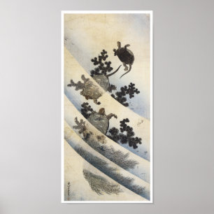 Swimming Turtles, Hokusai, 1832 Poster