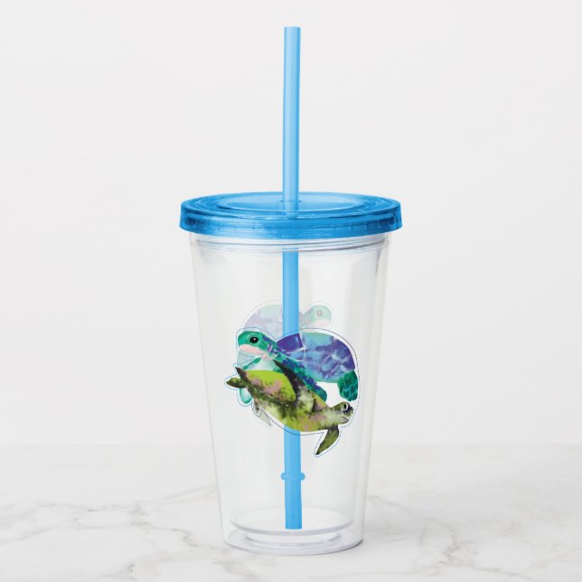 Swimming Turtles Sommarlivet Take Away Mugg (Framsida)