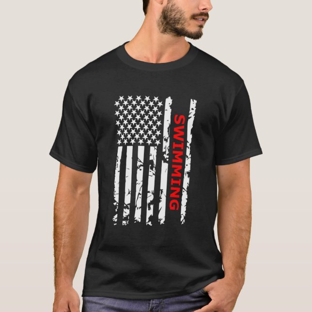 Swimming Usa Swimmers Simma Gift T Shirt (Framsida)