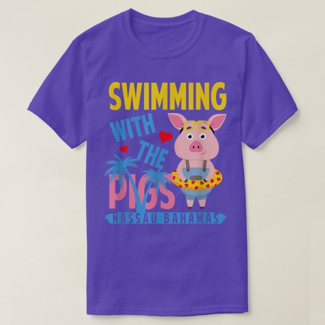 Swimming With The Pigs Nassau Bahamas Hello Summer T Shirt (Design framsida)
