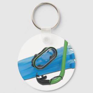 SwimmingGogglesSnorkelFins101311 Nyckelring