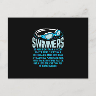 Swimmingrupperna gör mer Kicks I-funny Gift Swimmi Helg Vykort