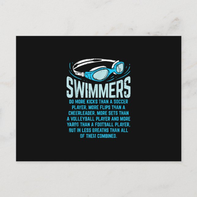 Swimmingrupperna gör mer Kicks I-funny Gift Swimmi Helg Vykort (Framsida)