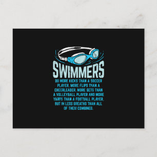 Swimmingrupperna gör mer Kicks I-funny Gift Swimmi Inbjudan Vykort