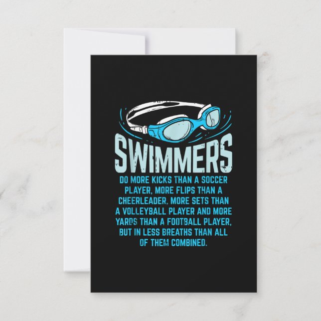 Swimmingrupperna gör mer Kicks I-funny Gift Swimmi Inbjudningar (Framsida)