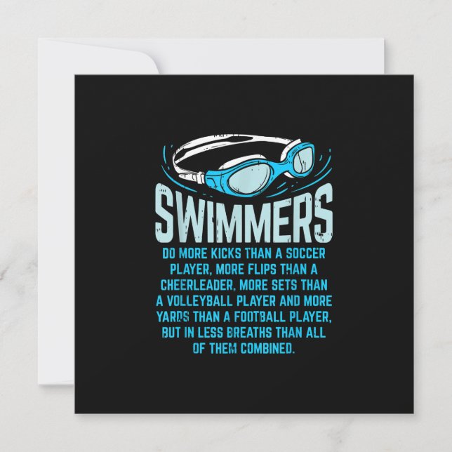 Swimmingrupperna gör mer Kicks I-funny Gift Swimmi Inbjudningar (Framsida)