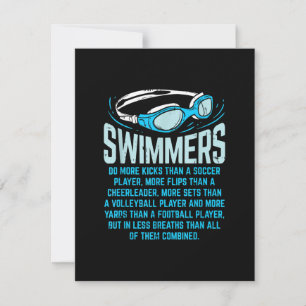 Swimmingrupperna gör mer Kicks I-funny Gift Swimmi Inbjudningar