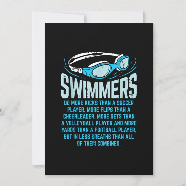 Swimmingrupperna gör mer Kicks I-funny Gift Swimmi Julkort (Framsida)