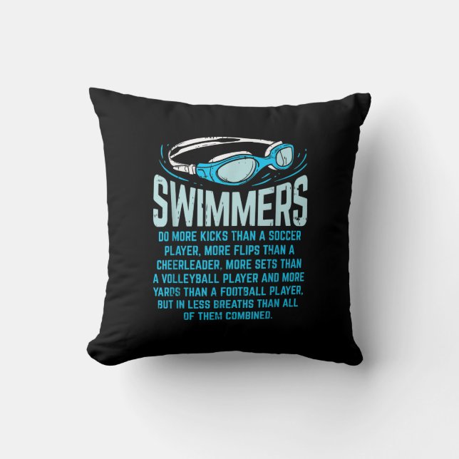 Swimmingrupperna gör mer Kicks I-funny Gift Swimmi Kudde (Framsida)