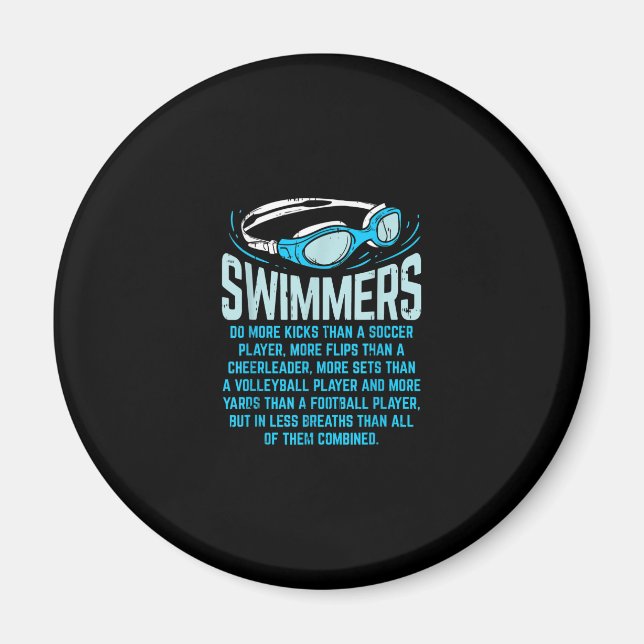 Swimmingrupperna gör mer Kicks I-funny Gift Swimmi Magnet (Framsidan)