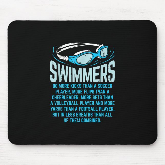 Swimmingrupperna gör mer Kicks I-funny Gift Swimmi Musmatta (Framsidan)