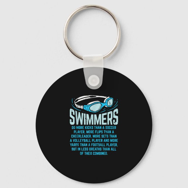 Swimmingrupperna gör mer Kicks I-funny Gift Swimmi Nyckelring (Framsida)