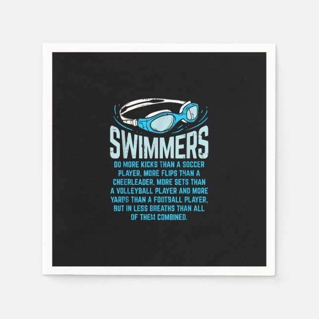 Swimmingrupperna gör mer Kicks I-funny Gift Swimmi Pappersservett (Framsidan)