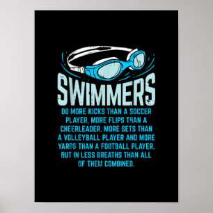 Swimmingrupperna gör mer Kicks I-funny Gift Swimmi Poster