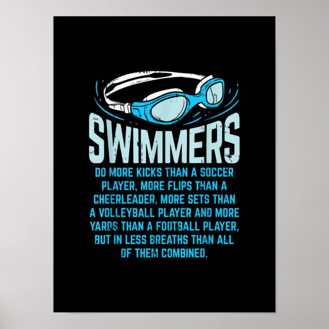 Swimmingrupperna gör mer Kicks I-funny Gift Swimmi Poster (Framsidan)