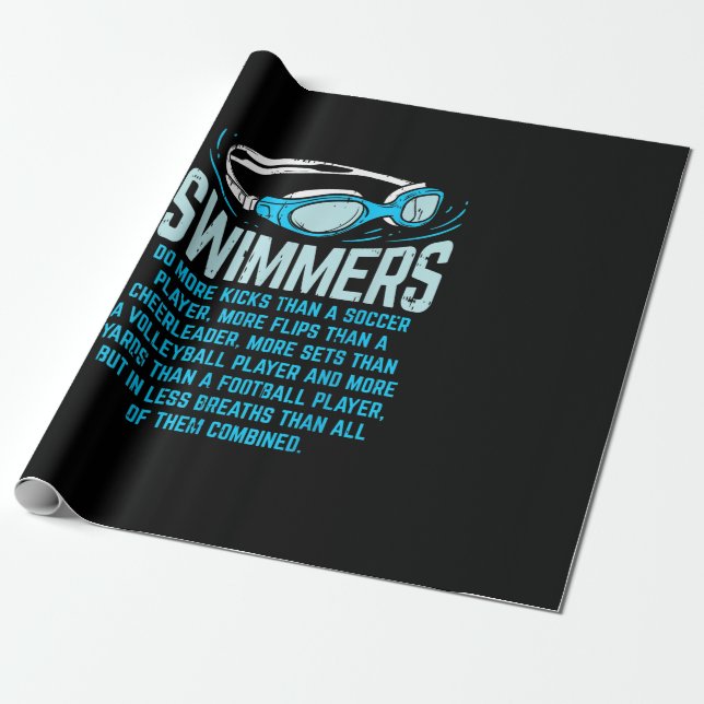 Swimmingrupperna gör mer Kicks I-funny Gift Swimmi Presentpapper (Utrullad)