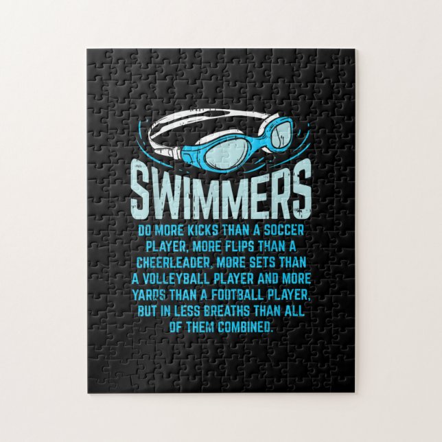Swimmingrupperna gör mer Kicks I-funny Gift Swimmi Pussel (Vertikal)