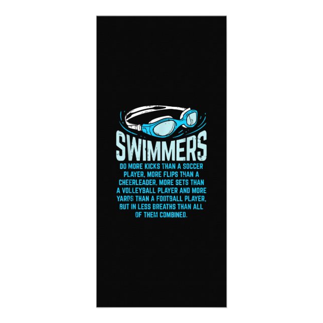 Swimmingrupperna gör mer Kicks I-funny Gift Swimmi Reklamkort (Framsidan)