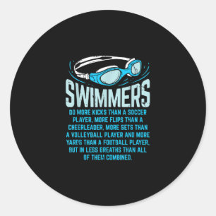 Swimmingrupperna gör mer Kicks I-funny Gift Swimmi Runt Klistermärke