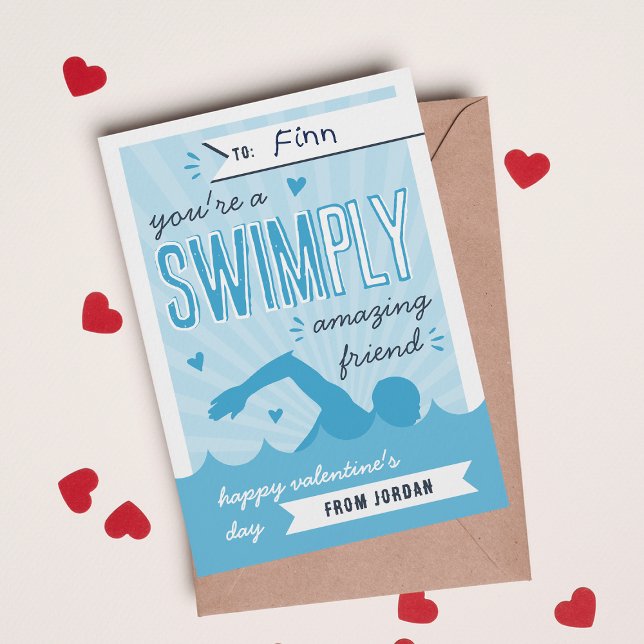 Swimply Amazing | Swim Valentine's Day Card Inbjudningar (Skapare uppladdad)