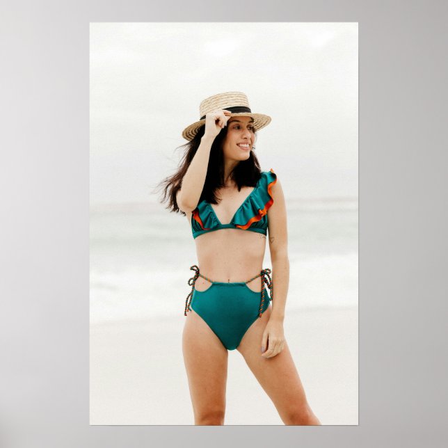 Swimsuit Model In Teal Bikini Poster (Framsidan)