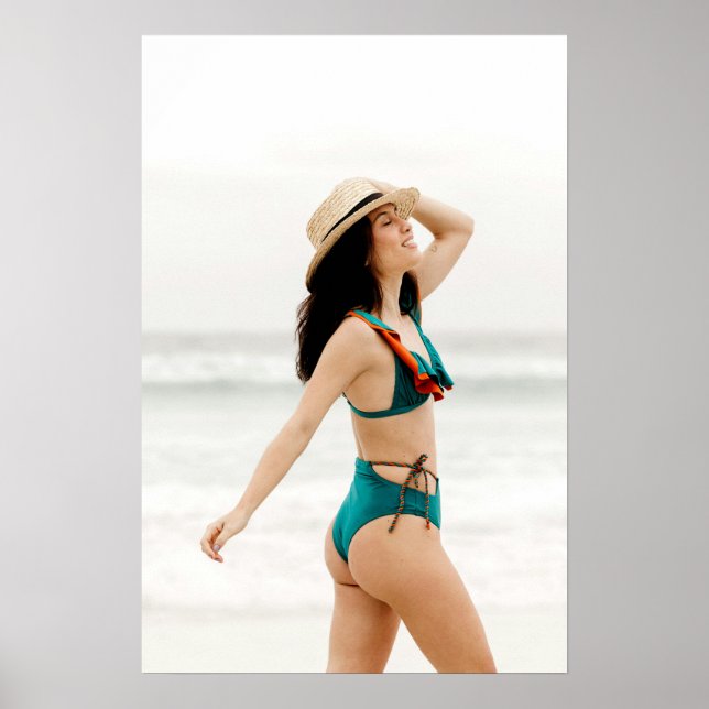 Swimsuit Model In Teal Bikini Poster (Framsidan)