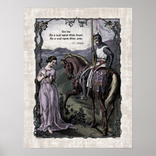 Swinburne "An Old Say" Victorian Dikt Art 17x22 Poster