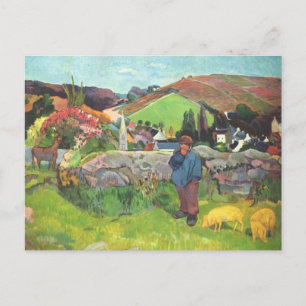 Swineherd - Paul Gauguin Vykort