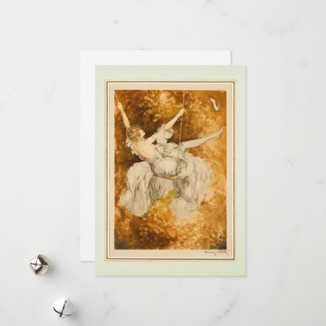 Swing 1928 av Louis Icart Julkort (Fram/Back In Situ)